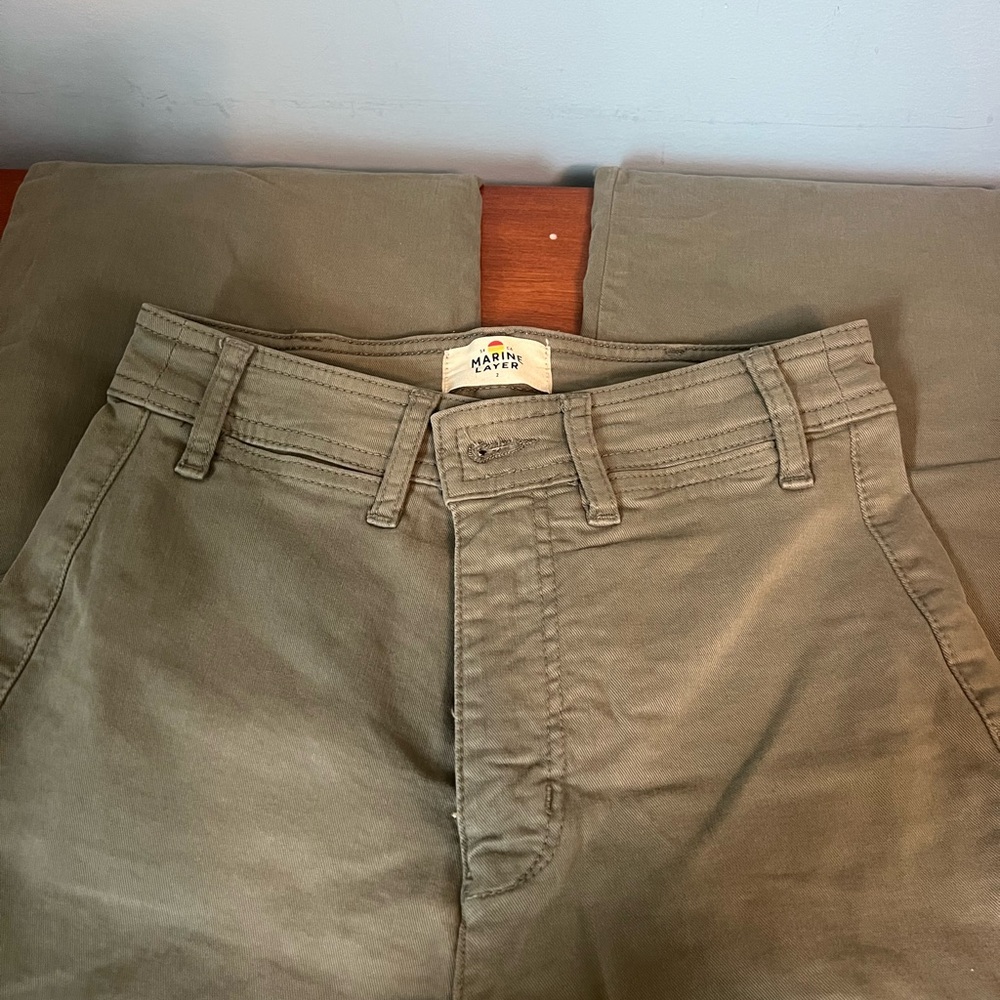 Marine Layer Women's Olive Cropped Pants